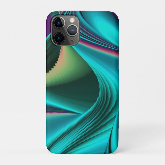 Funda De Case-Mate Para iPhone Resumen futurista arte arte arcoiris metálico en 3 (Reverso)