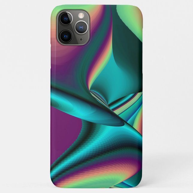 Funda De Case-Mate Para iPhone Resumen futurista arte arte arcoiris metálico en 3 (Reverso)