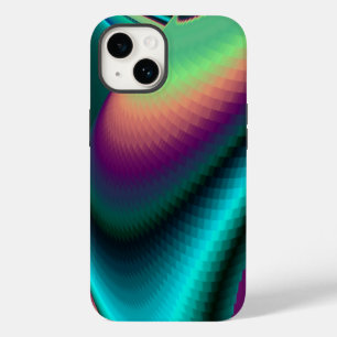 Funda Para iPhone 14 De Case-Mate Resumen futurista arte arte arcoiris metálico en 3