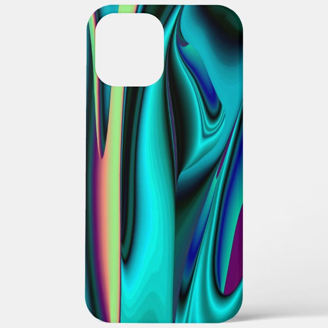 Funda De Case-Mate Para iPhone Resumen futurista arte arte arcoiris metálico en 3 (Reverso )