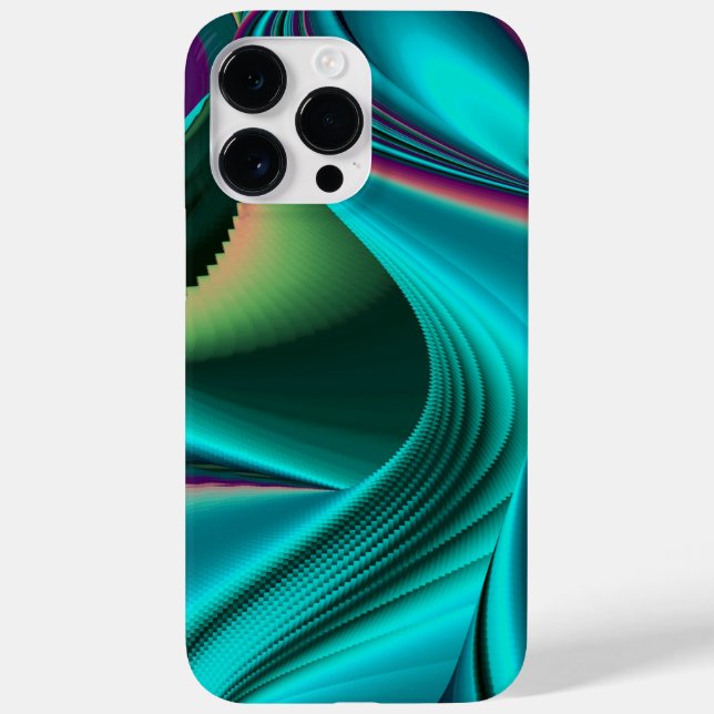 Funda De Case-Mate Para iPhone Resumen futurista arte arte arcoiris metálico en 3 (Reverso)