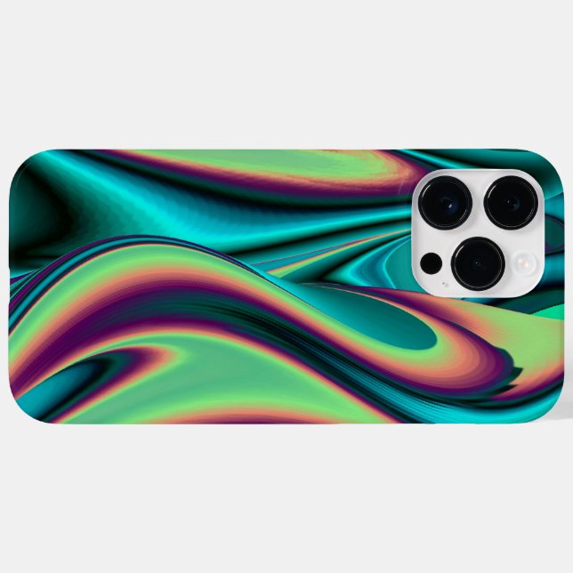 Funda De Case-Mate Para iPhone Resumen futurista arte arte arcoiris metálico en 3 (Reverso (Horizontal))