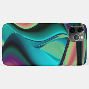 Funda Para iPhone 11 Pro Max Resumen futurista arte arte arcoiris metálico en 3