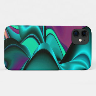 Funda Para iPhone 11 Resumen futurista arte arte arcoiris metálico en 3