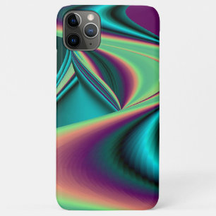 Funda Para iPhone 11 Pro Max Resumen futurista arte arte arcoiris metálico en 3