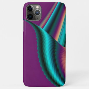Funda Para iPhone 11 Pro Max Resumen futurista arte arte arcoiris metálico en 3