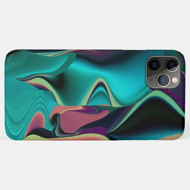 Funda De Case-Mate Para iPhone Resumen futurista arte arte arcoiris metálico en 3 (Reverso (horizontal))
