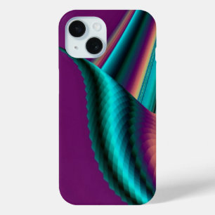Funda Para iPhone 15 Resumen futurista arte arte arcoiris metálico en 3