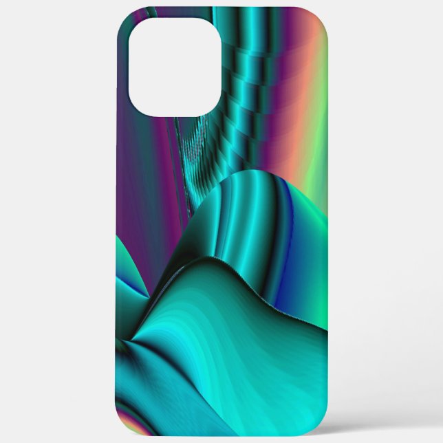 Funda De Case-Mate Para iPhone Resumen futurista arte arte arcoiris metálico en 3 (Reverso )