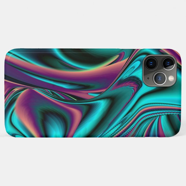 Funda De Case-Mate Para iPhone Resumen futurista arte arte arcoiris metálico en 3 (Reverso (horizontal))