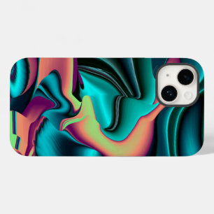 Funda Para iPhone 14 De Case-Mate Resumen futurista arte arte arcoiris metálico en 3