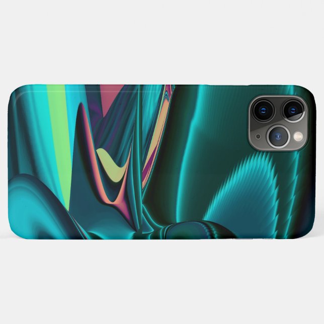 Funda De Case-Mate Para iPhone Resumen futurista arte arte arcoiris metálico en 3 (Reverso (horizontal))