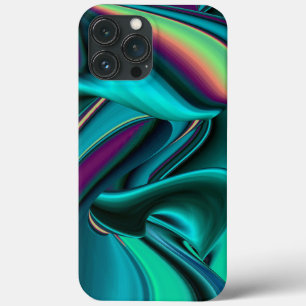 Funda Para iPhone 13 Pro Max Resumen futurista arte arte arcoiris metálico en 3