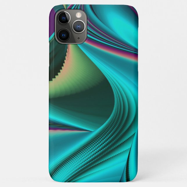 Funda De Case-Mate Para iPhone Resumen futurista arte arte arcoiris metálico en 3 (Reverso)