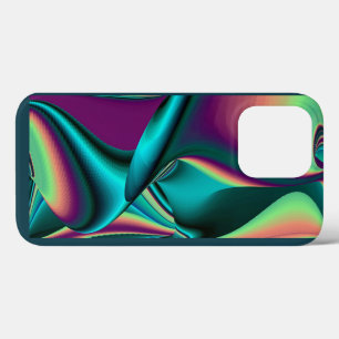 Funda Para iPhone 13 Pro Resumen futurista arte arte arcoiris metálico en 3