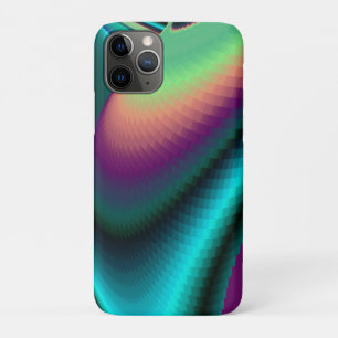 Funda Para iPhone 11 Pro Resumen futurista arte arte arcoiris metálico en 3