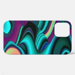 Funda Para iPhone 12 Pro Resumen futurista arte arte arcoiris metálico en 3