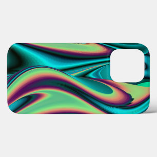 Funda Para iPhone 13 Pro Resumen futurista arte arte arcoiris metálico en 3