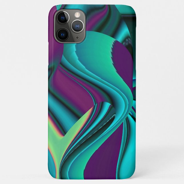 Funda De Case-Mate Para iPhone Resumen futurista arte arte arcoiris metálico en 3 (Reverso)