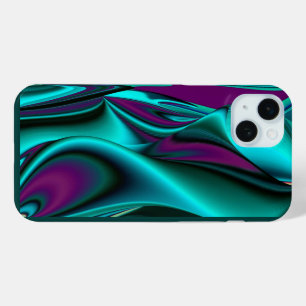 Funda Para iPhone 15 Mini Resumen futurista arte arte arcoiris metálico en 3