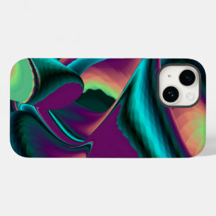 Funda Para iPhone 14 De Case-Mate Resumen futurista arte arte arcoiris metálico en 3