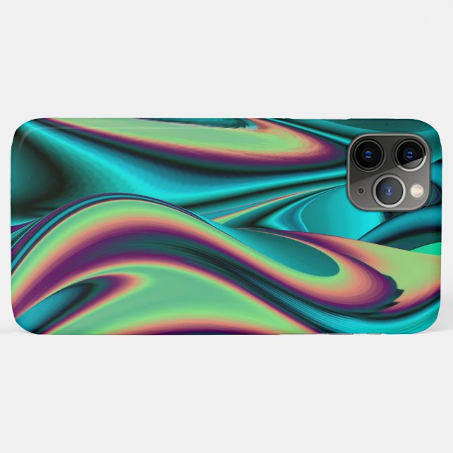 Funda De Case-Mate Para iPhone Resumen futurista arte arte arcoiris metálico en 3 (Reverso (horizontal))