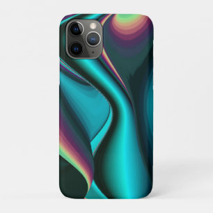 Funda Para iPhone 11 Pro Resumen futurista arte arte arcoiris metálico en 3