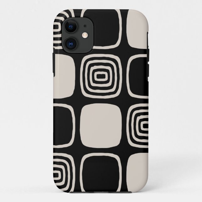 Funda De Case-Mate Para iPhone Resumen geométrico moderno Retro Mid Century (Reverso)