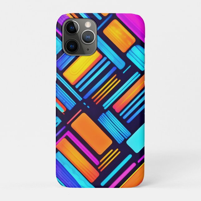 Funda De Case-Mate Para iPhone Resumen geométrico neón (Reverso)