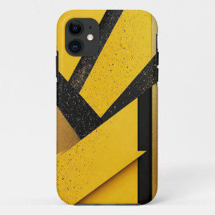 Funda Para iPhone 11 Resumen Glittering amarillo y negro geométrico