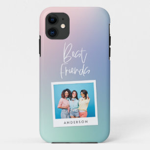 Funda Para iPhone 11 Resumen gradiente arco iris foto de mejores amigos