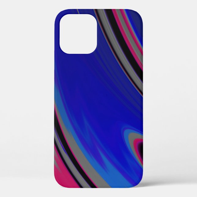 Funda De Case-Mate Para iPhone Resumen Gris Azul Magenta Fractal Swirl (Reverso )
