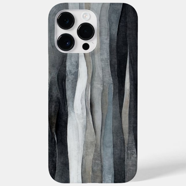 Funda De Case-Mate Para iPhone Resumen Gris Gray Waves Art iPhone / iPad estuche (Reverso)