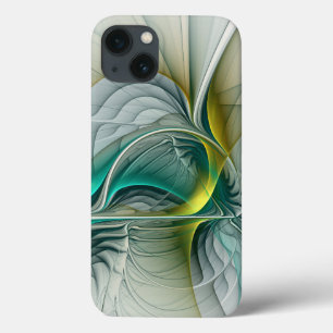 Funda Para iPhone 13 Resumen hipnótico Fractal Verde azulado Turquesa d