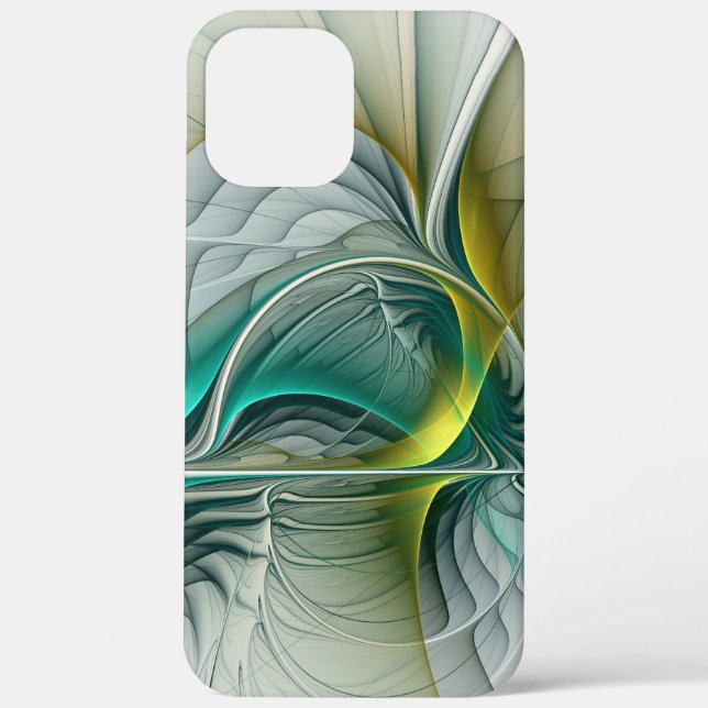 Funda De Case-Mate Para iPhone Resumen hipnótico Fractal Verde azulado Turquesa d (Reverso )