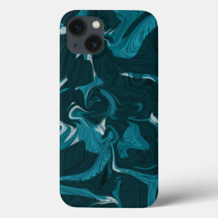 Funda Para iPhone 13 Resumen ilustracion de mármol azul