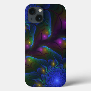 Funda Para iPhone 13 Resumen luminoso colorido de fractal trippy modern