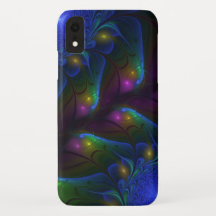 Funda Para iPhone XR Resumen luminoso colorido de fractal trippy modern