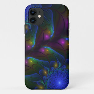 Funda Para iPhone 11 Resumen luminoso colorido de fractal trippy modern