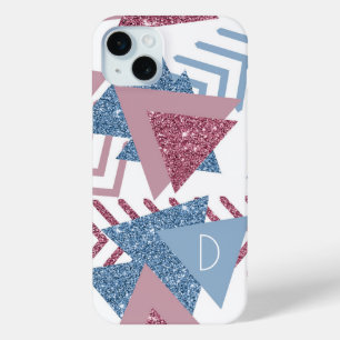 Funda Para iPhone 15 Mini Resumen lunar de los años 80 Personalizado rosa