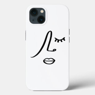 Funda Para iPhone 13 Resumen minimalista Enfrentar diseño de arte moder