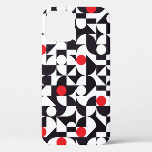 Funda Para iPhone 12 Resumen mínimo geométrico blanco y rojo palmas