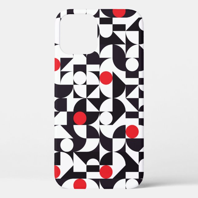 Funda De Case-Mate Para iPhone Resumen mínimo geométrico blanco y rojo palmas (Reverso )