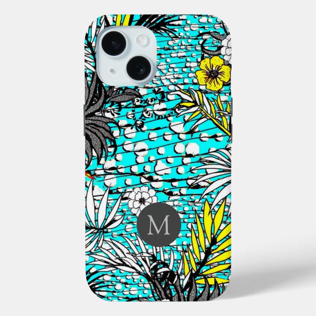 Funda De Case-Mate Para iPhone Resumen moderno Arte floral exótico (Reverso )