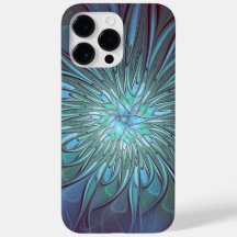 Resumen moderno Arte fractal de flor azul de moda