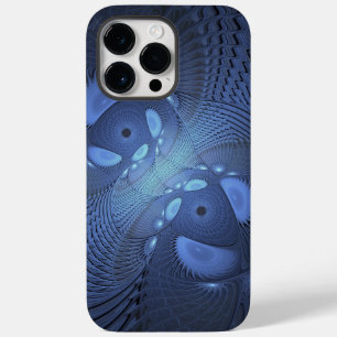 Funda Para iPhone 14 Pro Max De Case-Mate Resumen moderno Arte Fractal Dusk Azul trendy