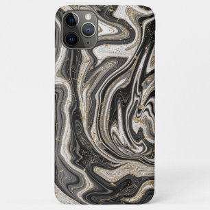 Funda Para iPhone 11 Pro Max Resumen moderno de la Moda dorada y blanca negra