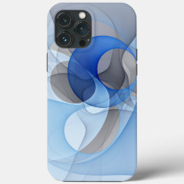 Funda Para iPhone 13 Pro Max Resumen moderno Gráfico de arte fractal gris azul
