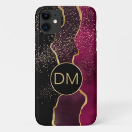 Funda Para iPhone 14 De Case-Mate Resumen moderno Monograma de oro marrón