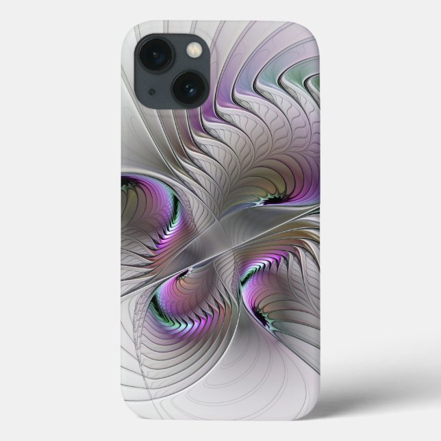 Funda De Case-Mate Para iPhone Resumen moderno Shy Fantasía Figura Arte Fractal (Reverso)